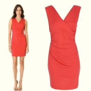 2012 DVF Diane von Furstenberg Parker jersey red currant  ruched dress-fits S-M